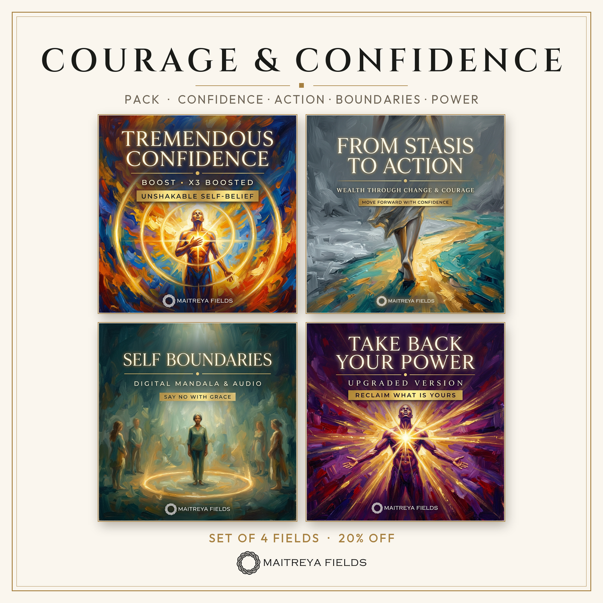 Courage & Confidence Pack — set of 4 fields, 20% off