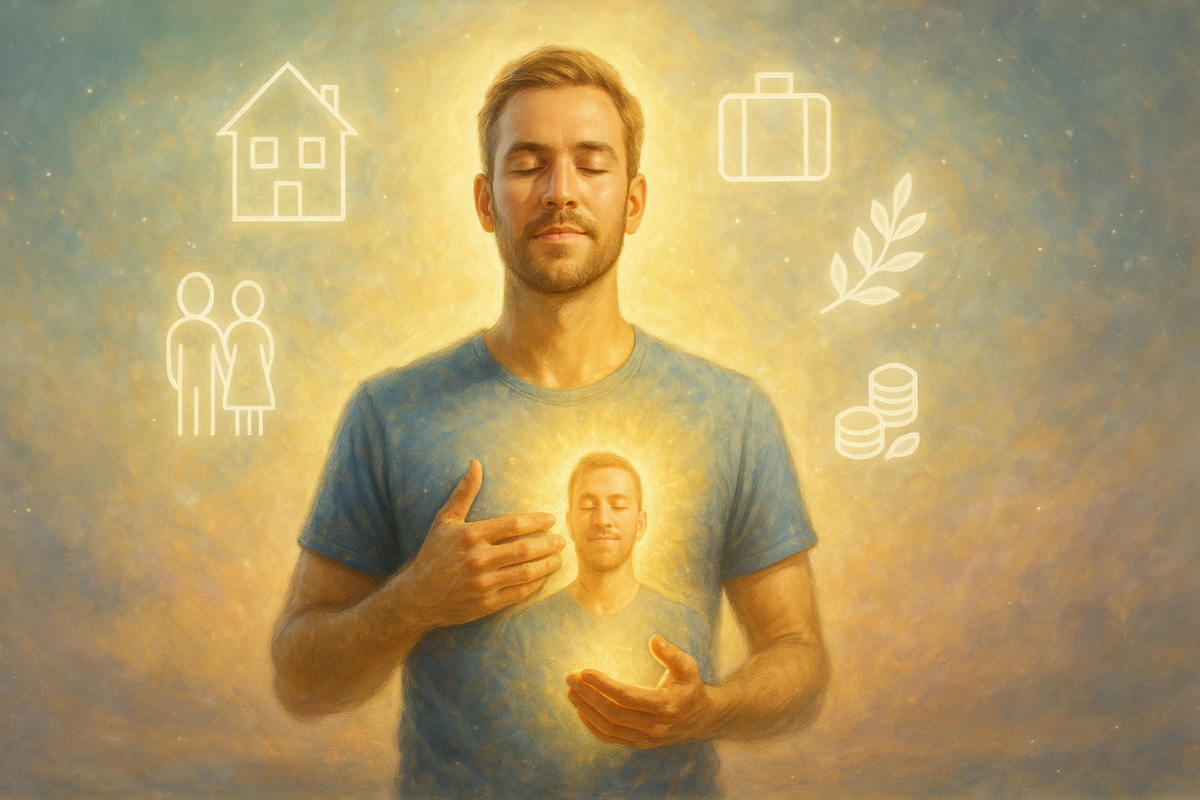 man visualising with clarity and emotion during a daily manifestation practice