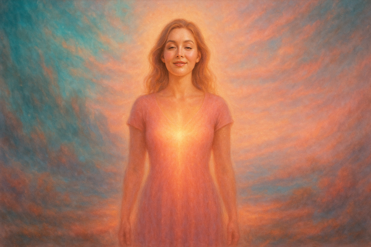 relaxed woman emanating enoughness