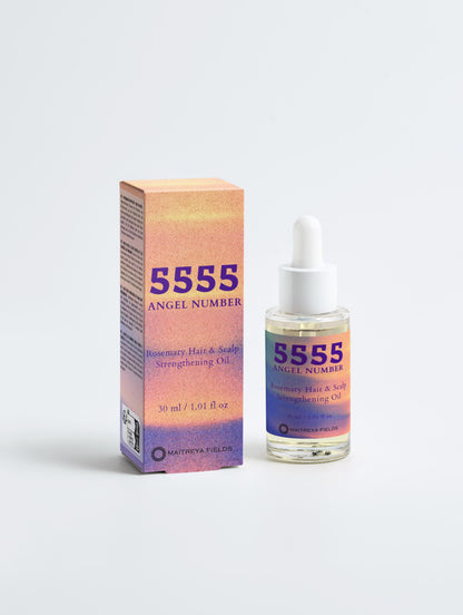 5555 Angel Number - Rosemary Hair &amp; Scalp Strengthening Oil
