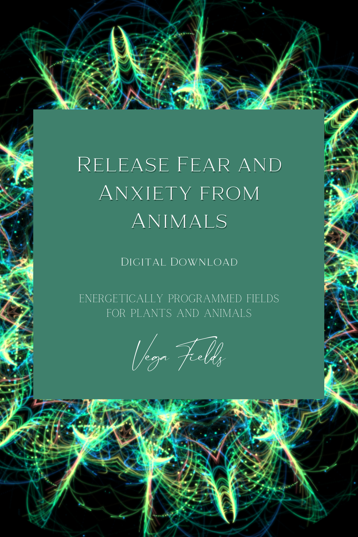 Angst und Stress bei Tieren loslassen (Digitales Mandala &amp; Audio) – von Vega Fields™ Angel Collection