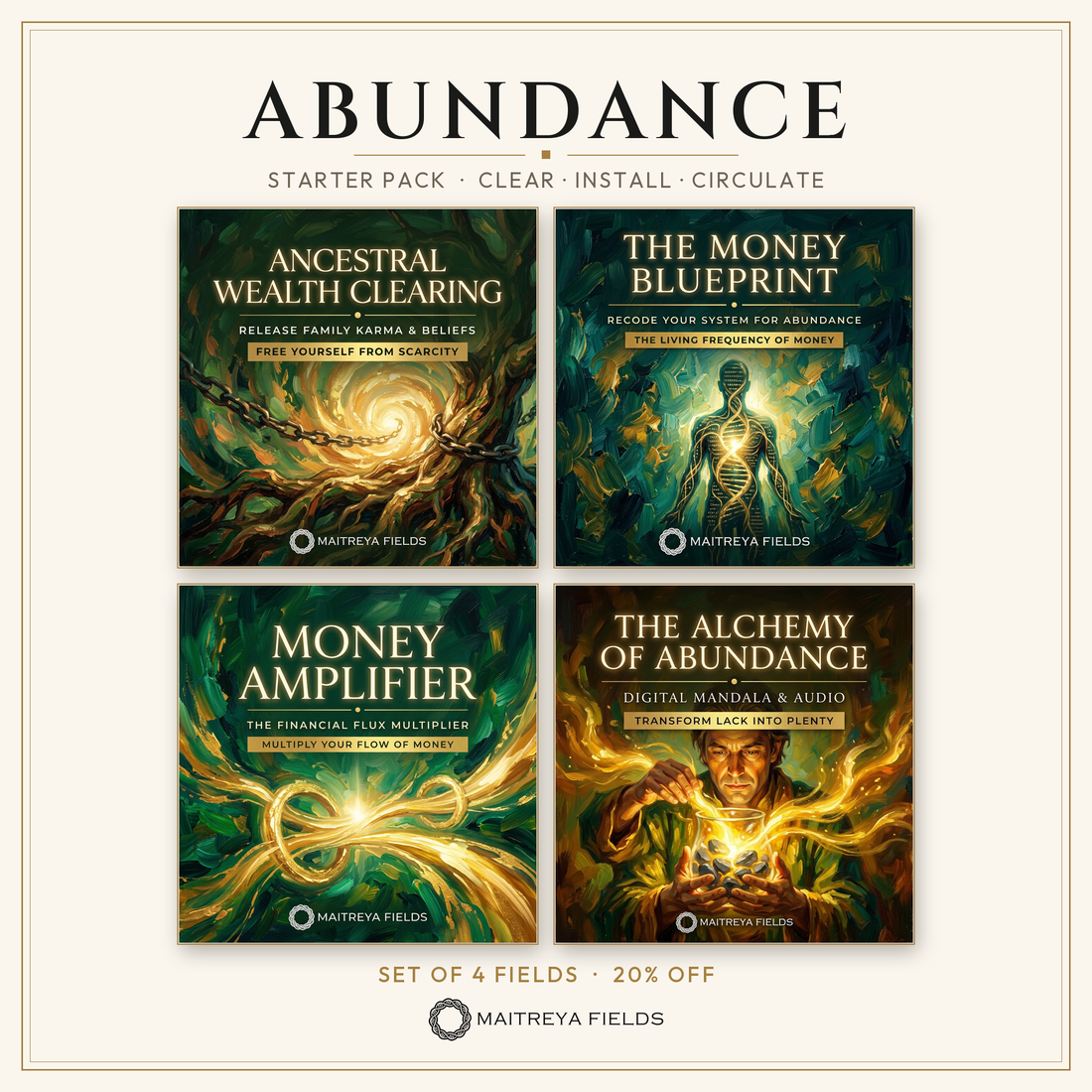 Abundance Starter Pack — set of 4 fields, 20% off